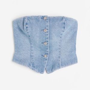 H&M rhinestone button up corset top